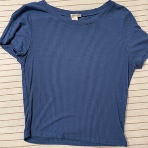 Bozollo Blue Ribbed Women's Top